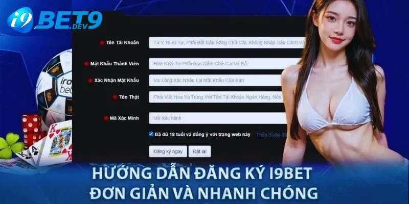 Quy trình đăng ký tạo tài khoản I9BET